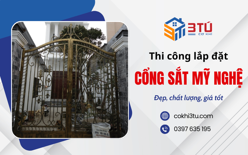 thi công lắp đặt cổng sắt mỹ thuật Đồng Tháp (Tiền Giang cũ)