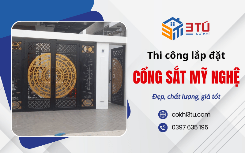 thi công lắp đặt cổng sắt mỹ thuật Đồng Tháp (Tiền Giang cũ)