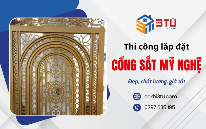 thi công lắp đặt cổng sắt mỹ thuật Đồng Tháp (Tiền Giang cũ)