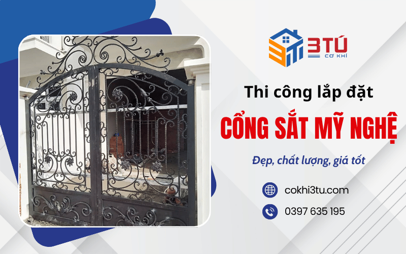 thi công lắp đặt cổng sắt mỹ thuật Đồng Tháp (Tiền Giang cũ)